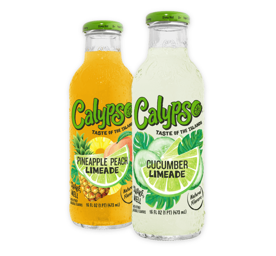 Calypso Limeades including Pineapple Peach and Cucumber.